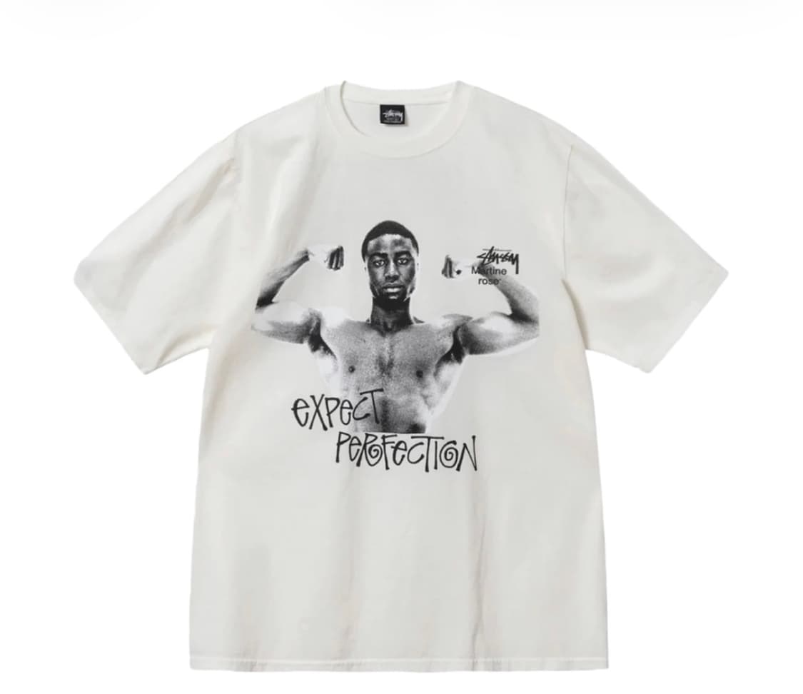 스투시 x 마틴 로즈 스탠드 펌 피그먼트 다이드 티셔츠 내츄럴 상품이미지1