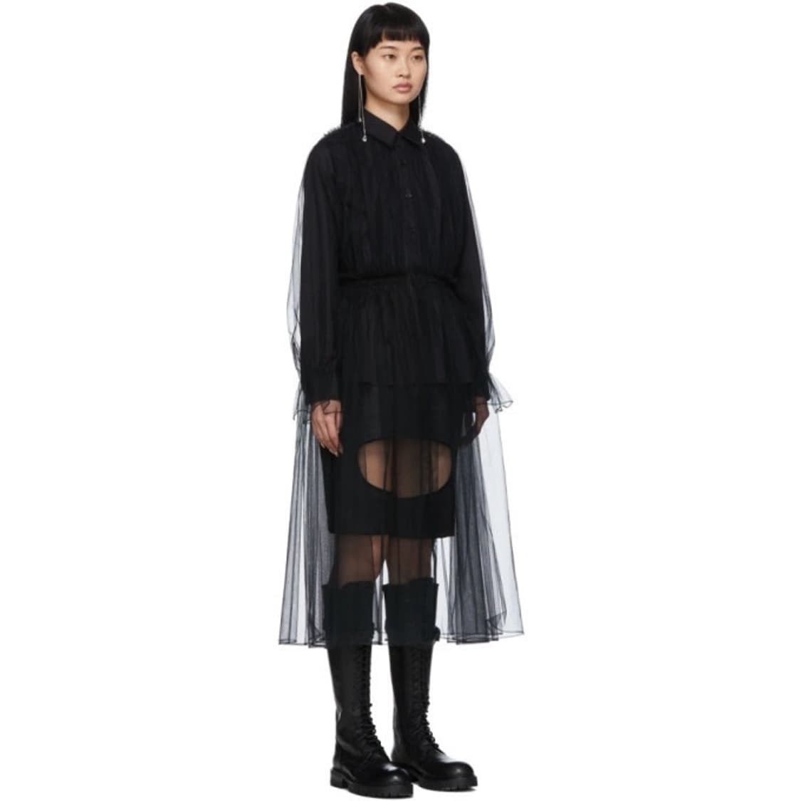 20ss 느와케이니노미야 꼼데가르송 튤 레이어드 셔츠 s 상품이미지5