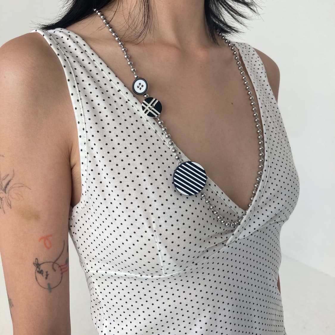Black button layered necklace 상품이미지4