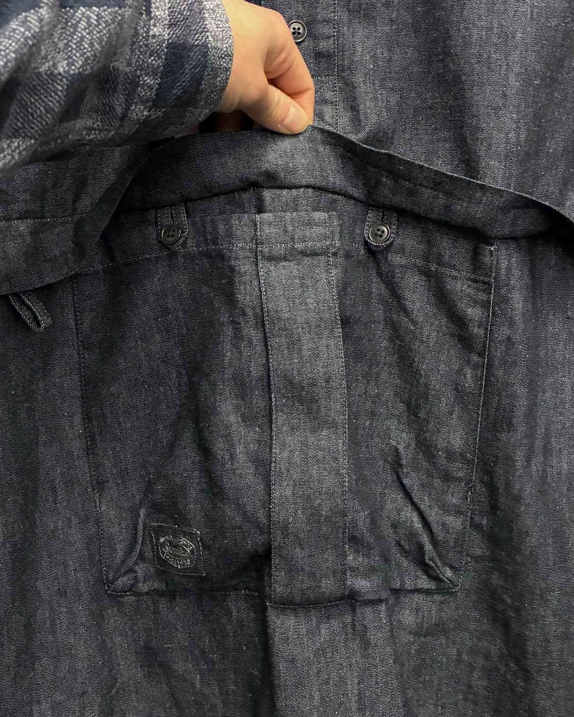 (L~XL)JPN 스노우피크 타키비 유틸리티 풀오버 데님셔츠 샴브레이 상품이미지7