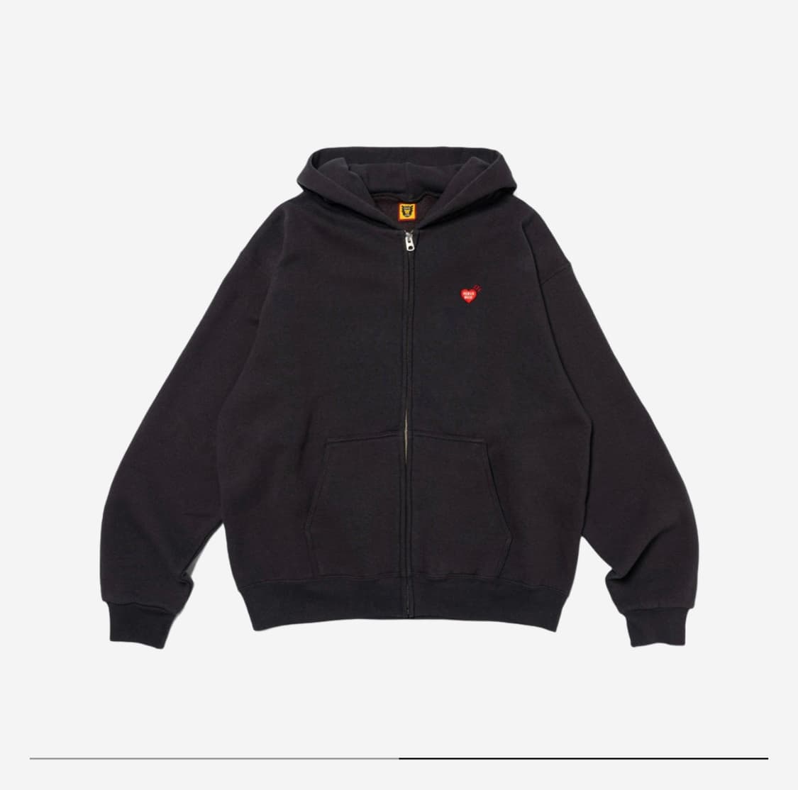 (XL) 휴먼메이드 하트로고 후드 집업 블랙 상품이미지1