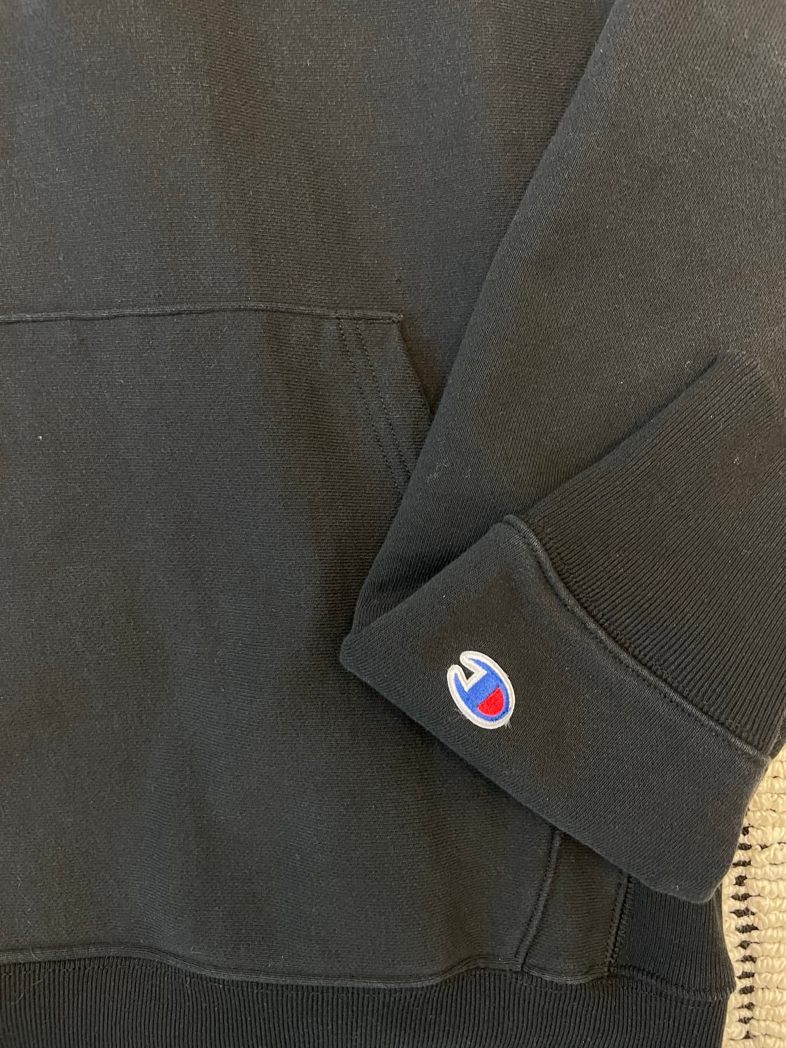 챔피온 리버스위브 버튼 풀오버 맨투맨 블랙 상품이미지3