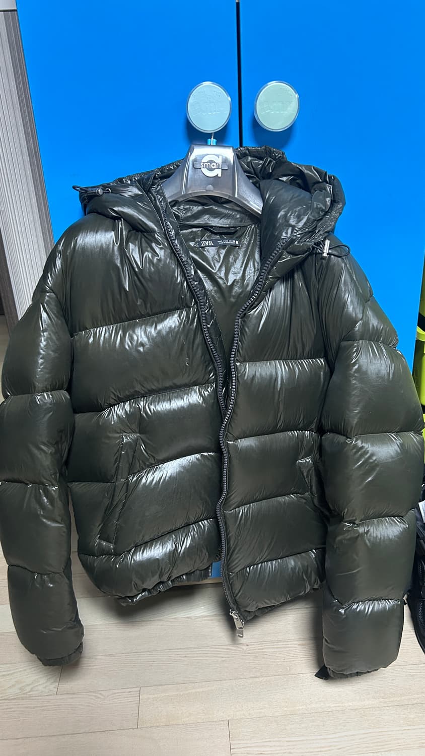 자라 유광패딩 카키L 상품이미지1