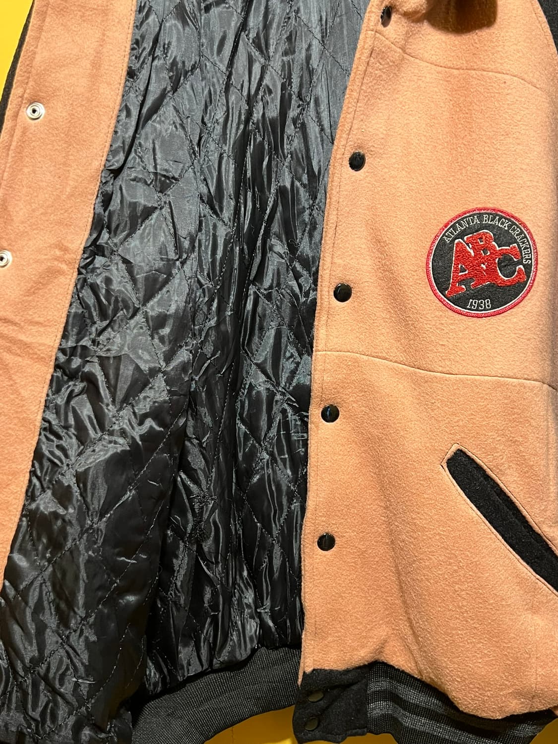 [M/95-100] 애틀랜타 블랙 크래커스 바시티 자켓 울 레터맨 자켓 상품이미지8
