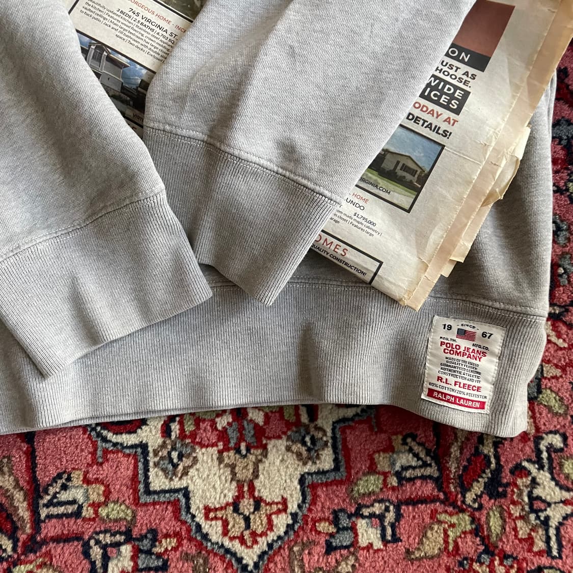 폴로 진스 컴퍼니 RL-67 그레이 기모 스웻셔츠 상품이미지5