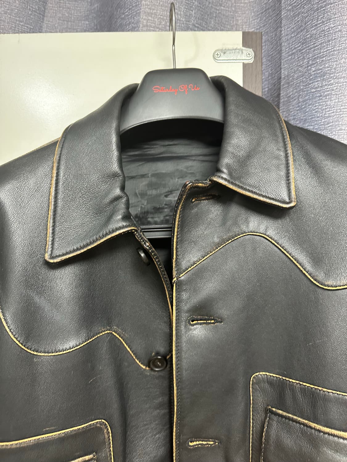 Stu 커버드 레더 자켓 L 상품이미지5