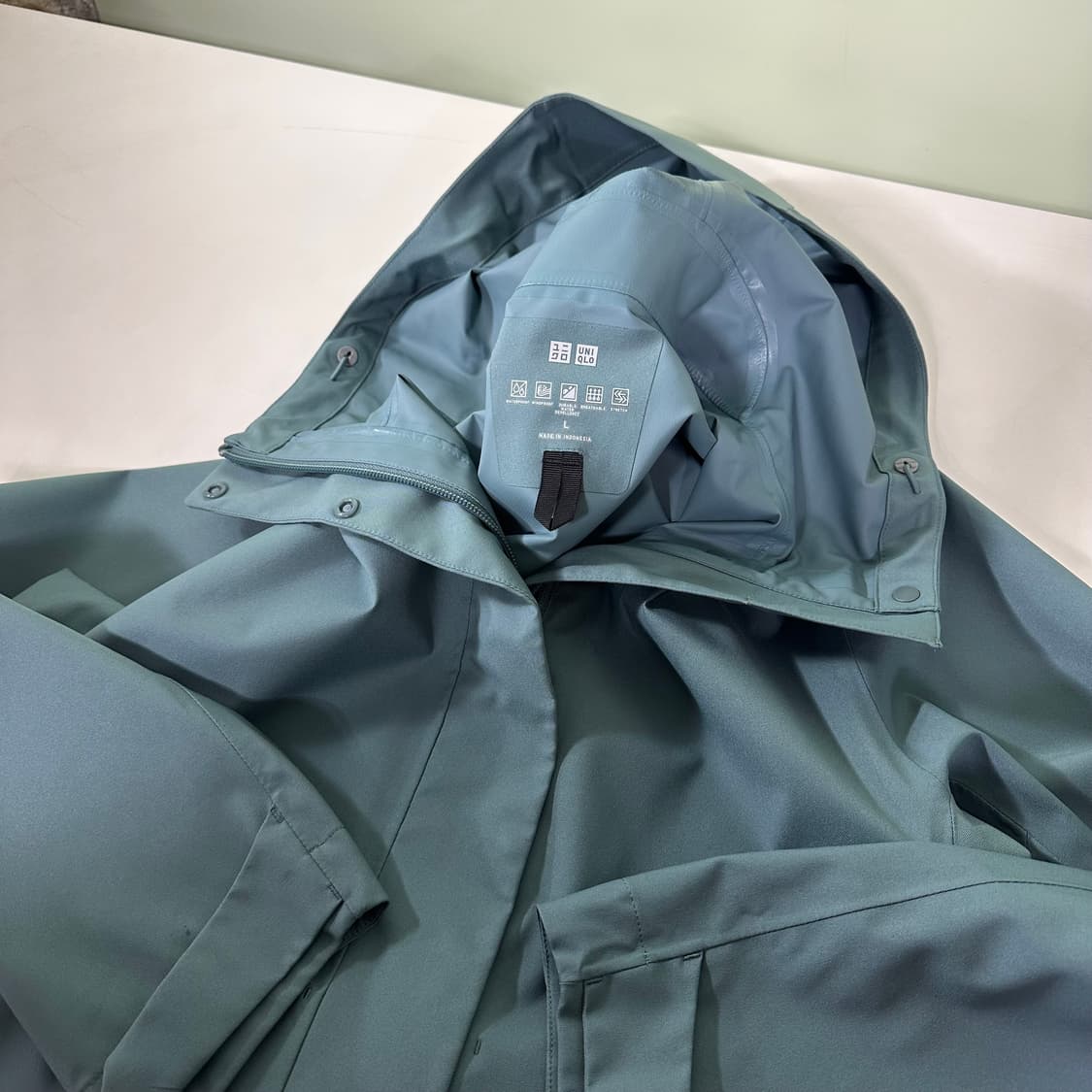 우먼L 유니클로 청녹 와인드워터프루프 웜후드 바막자켓 상품이미지1