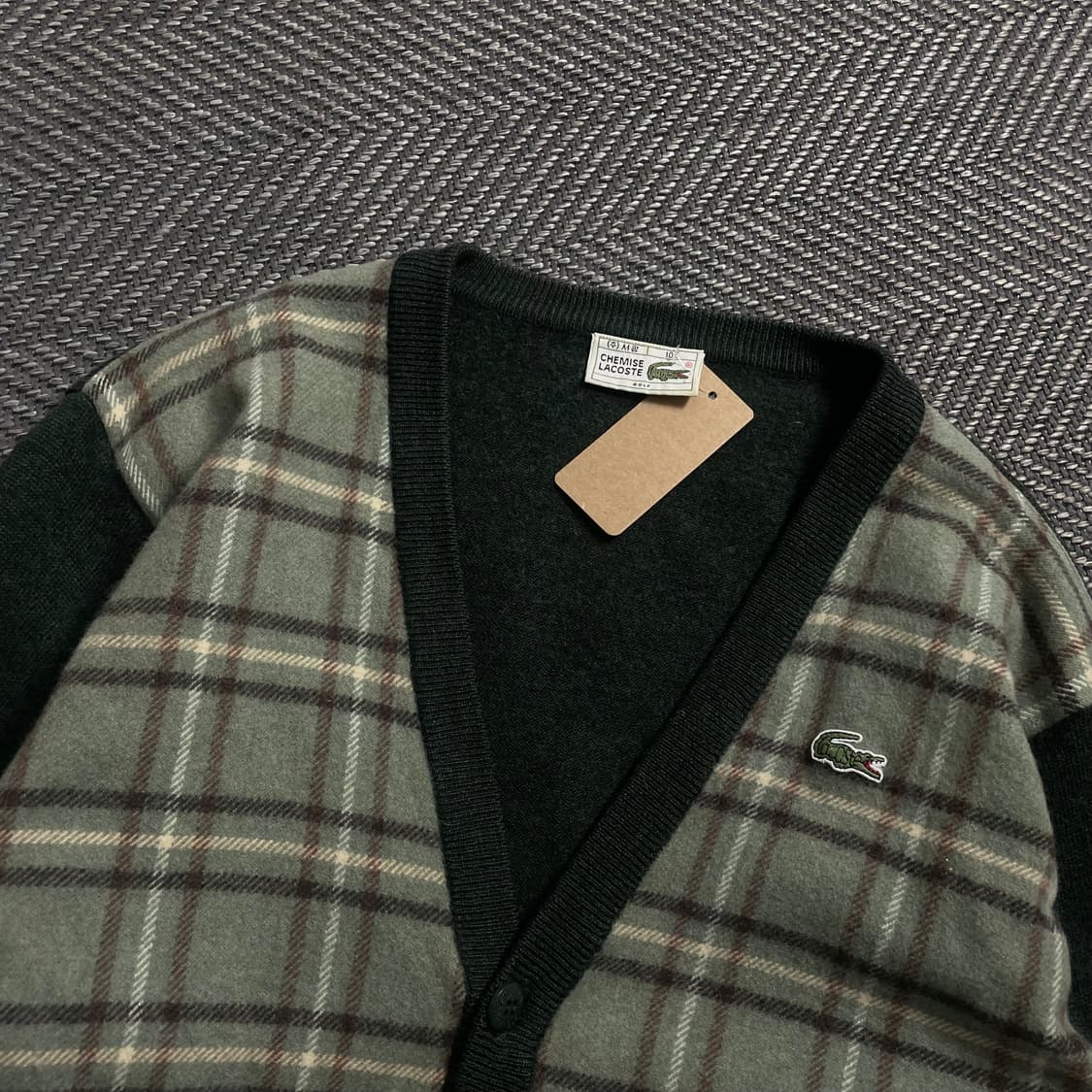 라코스테 아카이브 울 혼방 체크 가디건o 4619 상품이미지4