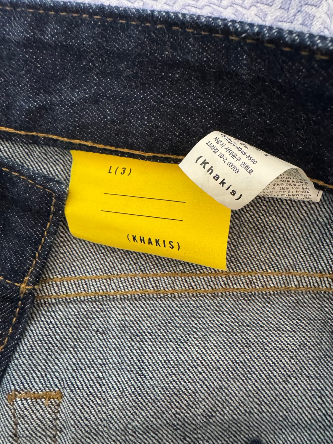 카키스 5pocket 셀비지 데님 청바지 L사이즈 상품이미지3