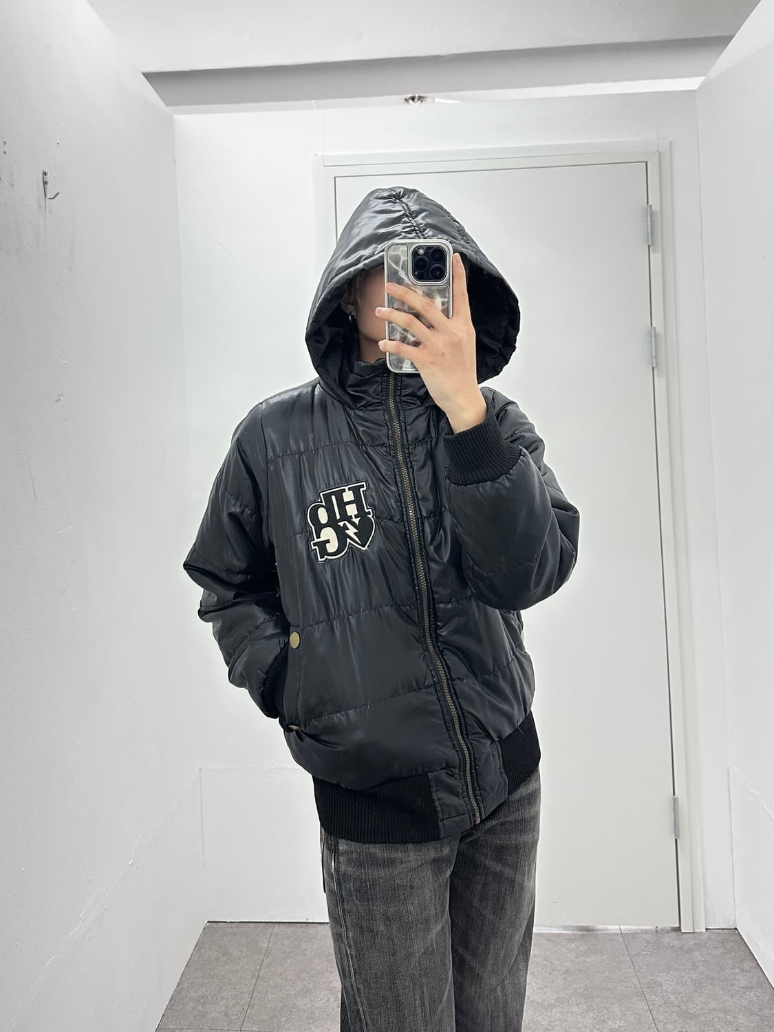 HBG black crop puffer 상품이미지1