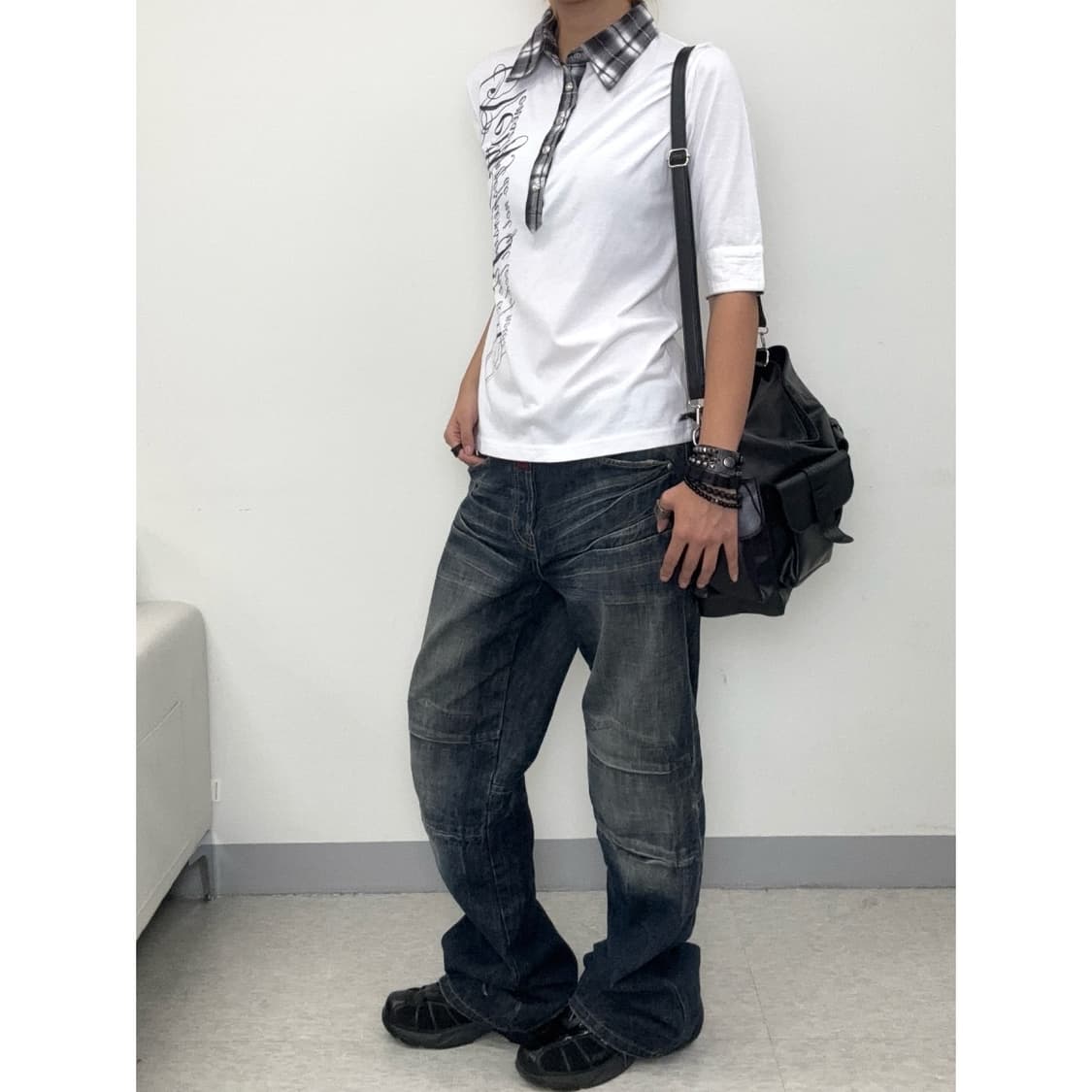 빈티지 락시크 펑크 y2k 화이트 반팔 상품이미지3