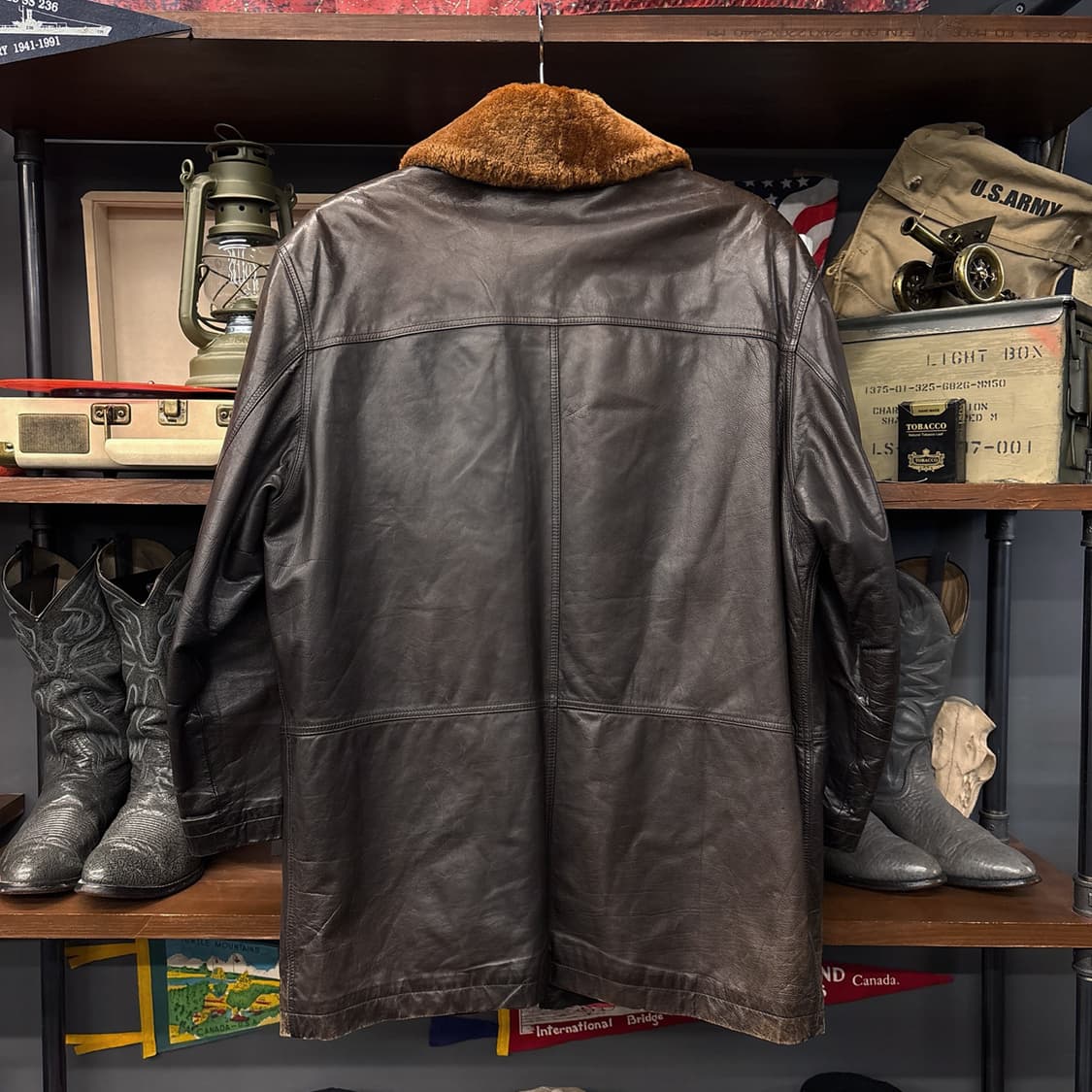 90s YSL 옴므 엠버레더 쉐르파카라 카코트 N940 상품이미지2