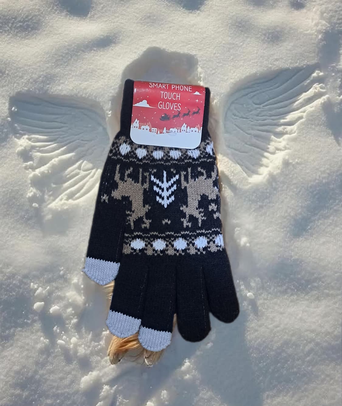 ❄️한파❄️사슴🦌 스마트폰 터치 장갑 블랙 상품이미지1