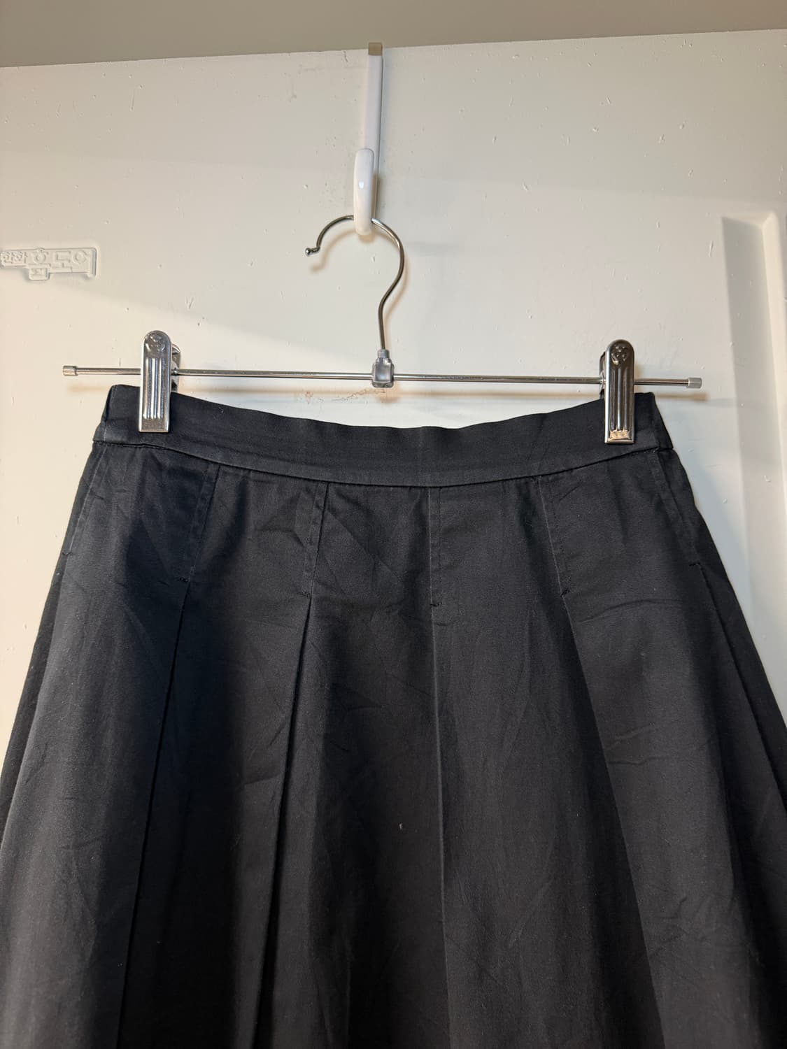 일본빈티지 블랙 핀턱 미디스커트 상품이미지5