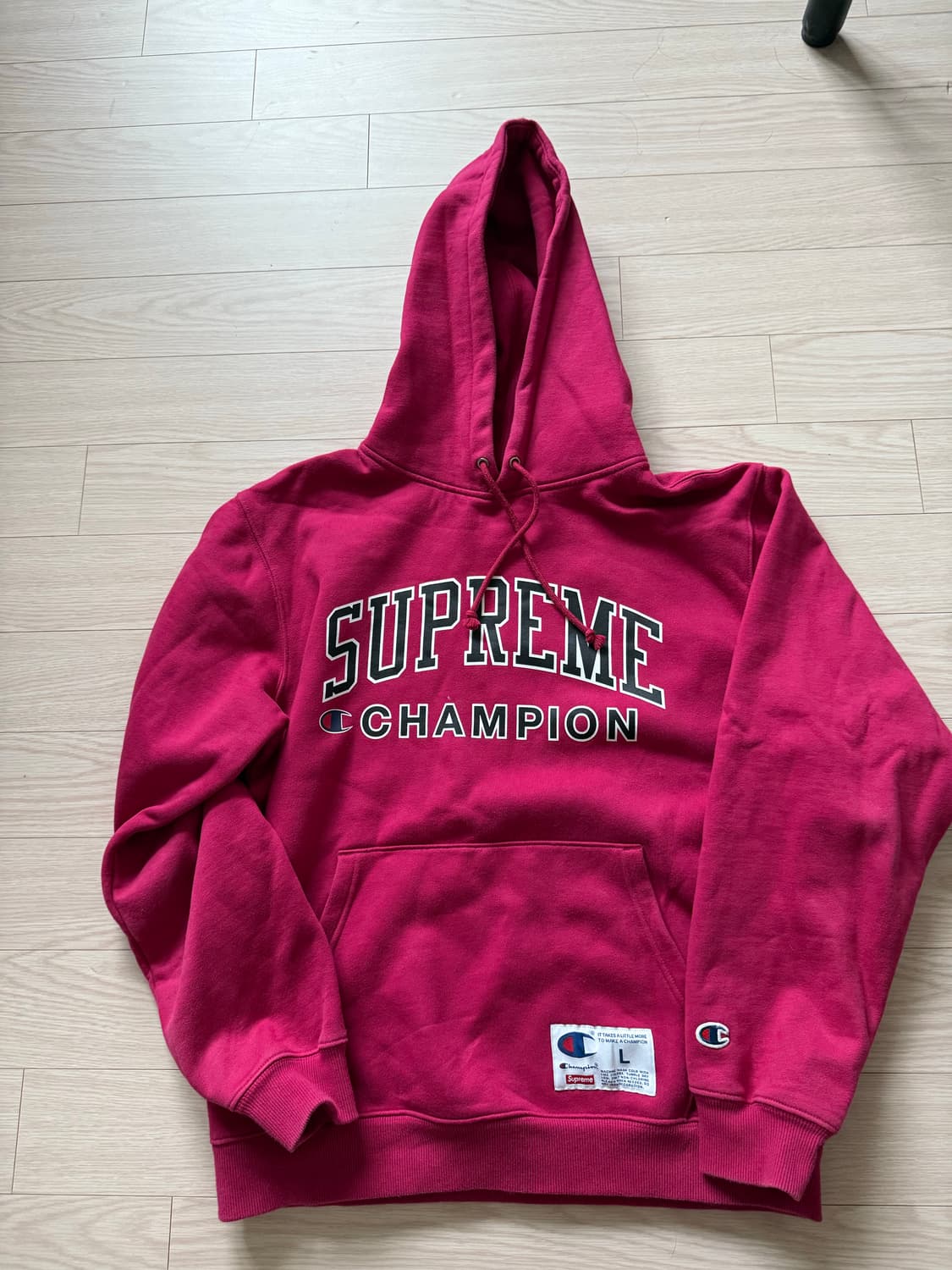 슈프림 챔피온 17ss 후드티 (L, 머룬) 상품이미지1