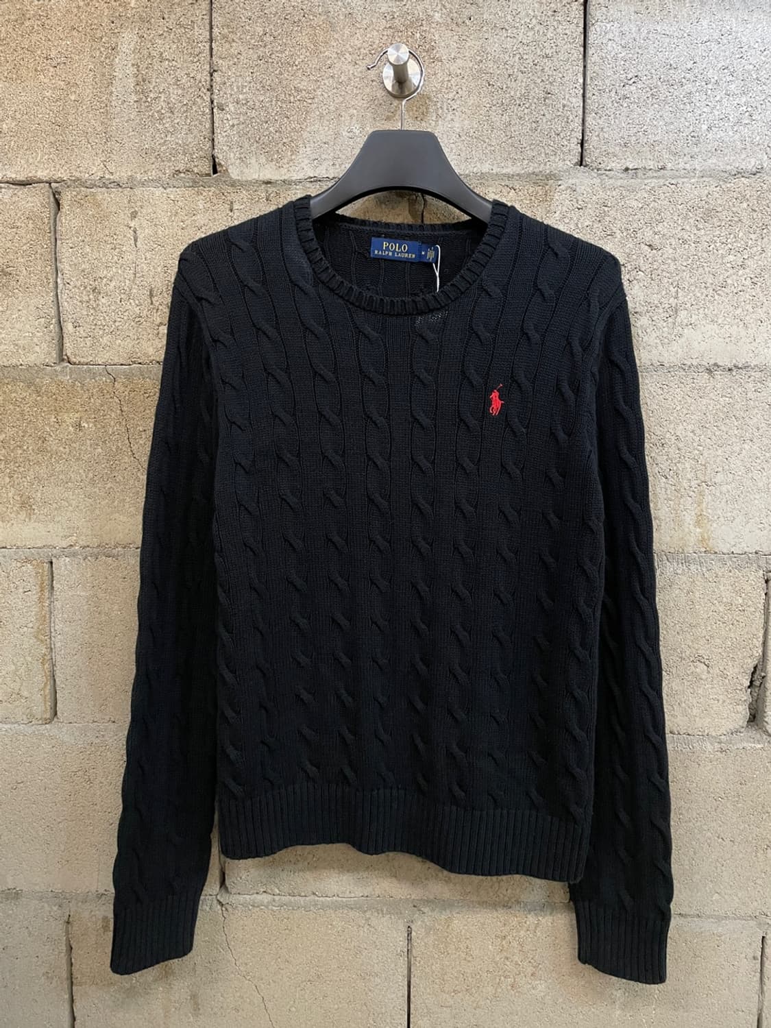 폴로 랄프로렌 블랙 코튼 케이블 니트  상품이미지1