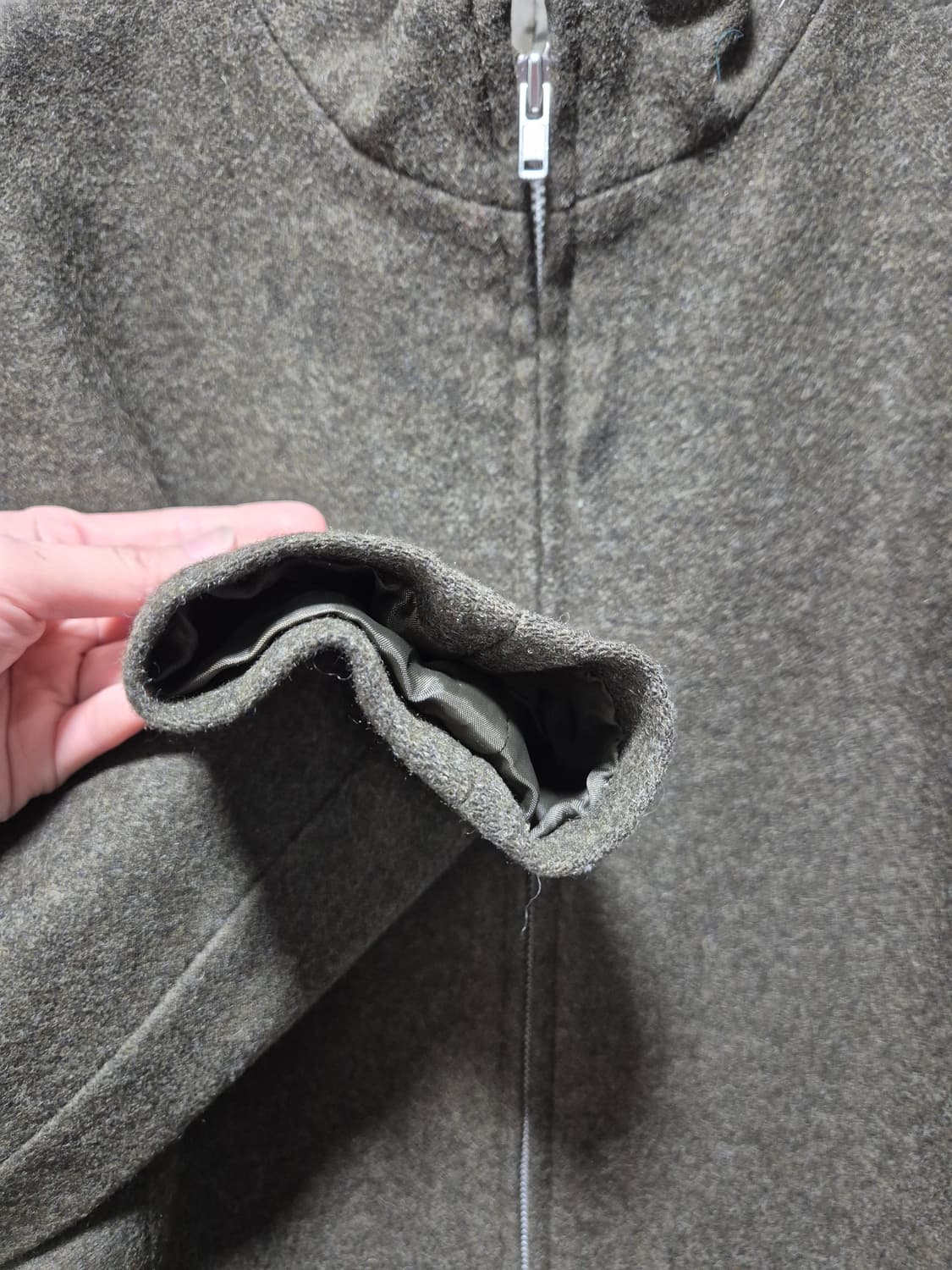 (세일)JPN 빈티지 울 혼방 집업 자켓 카키 상품이미지6