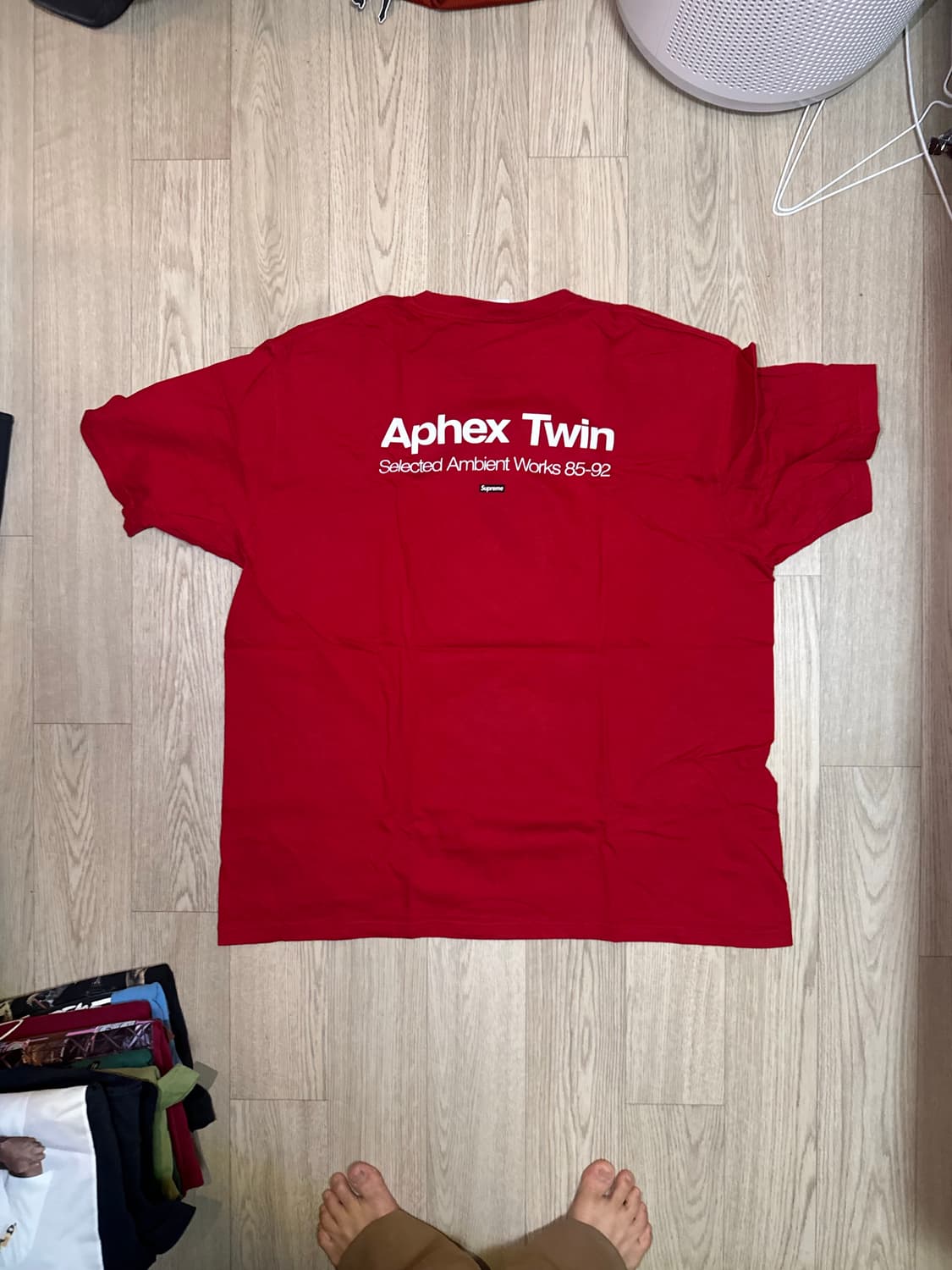 슈프림 에이펙스 트윈 로고 티셔츠 레드 상품이미지2