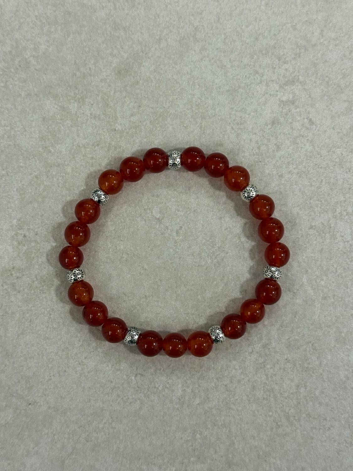 적색 비즈 실버 포인트 팔찌 상품이미지1