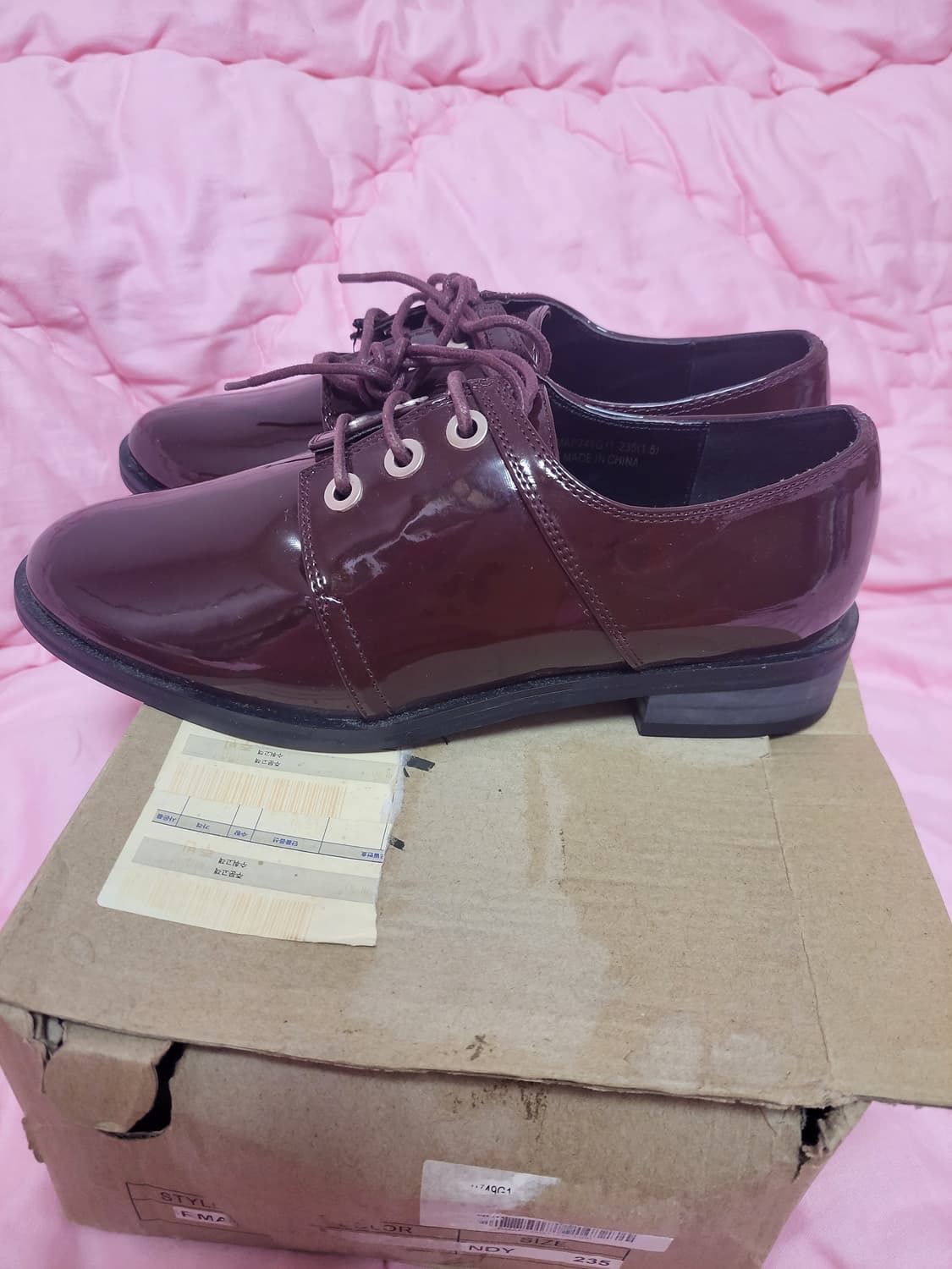 급처미사용새상품!로엠 구찌,샤넬느낌 에나멜 여자 더비슈즈 로퍼 구두 상품이미지4