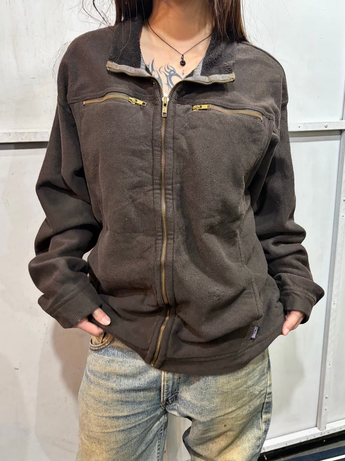 90s PATAGONIA synchilla brown jacket  상품이미지2