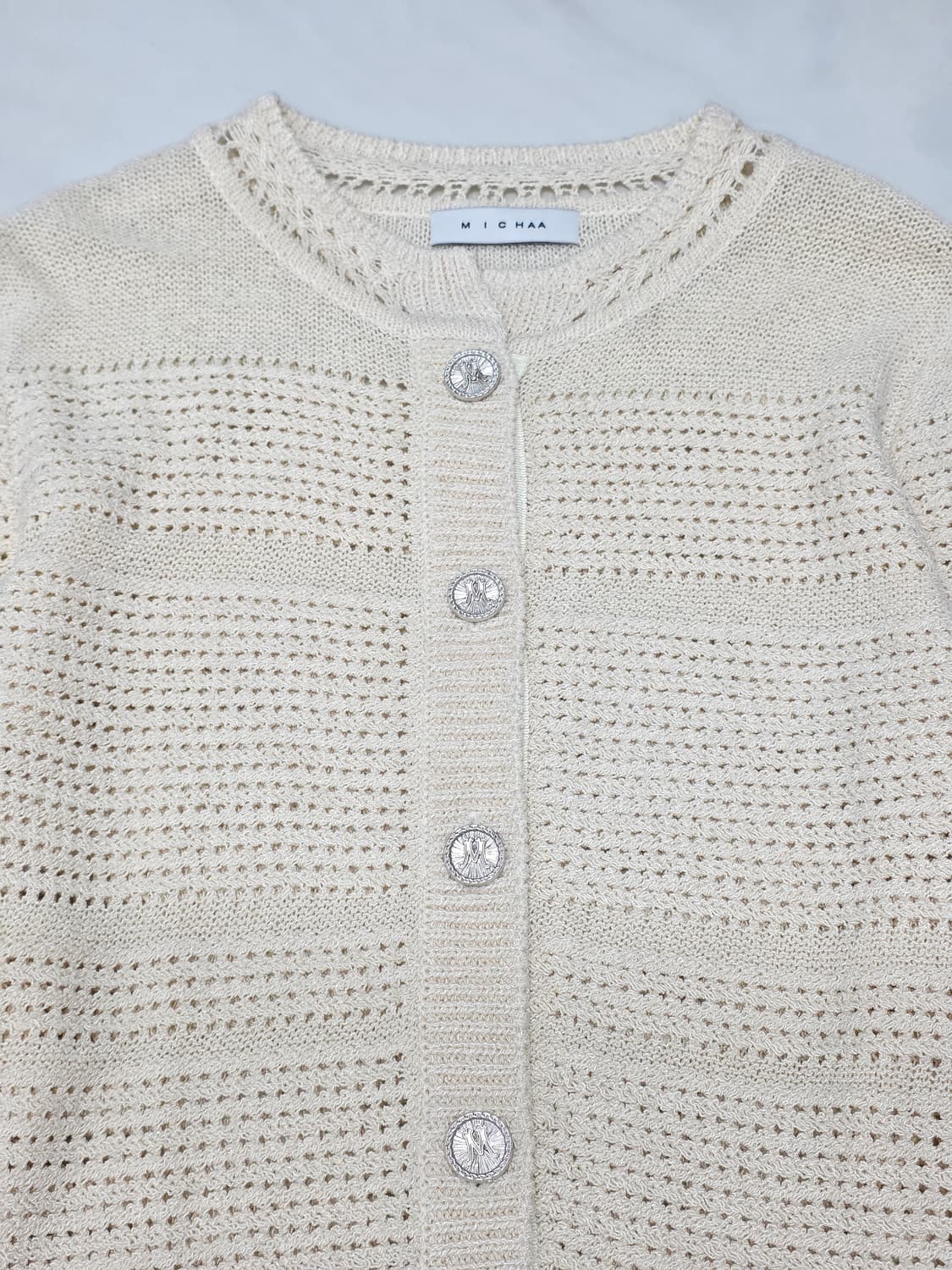 한섬 MICHAA 미샤 크림 실크 가디건 F 상품이미지3