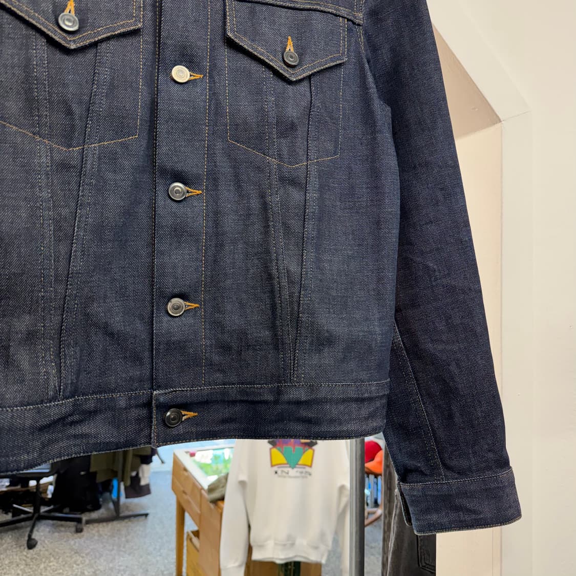아페쎄 생지 데님 트러커 자켓 made in France (XS)  상품이미지3