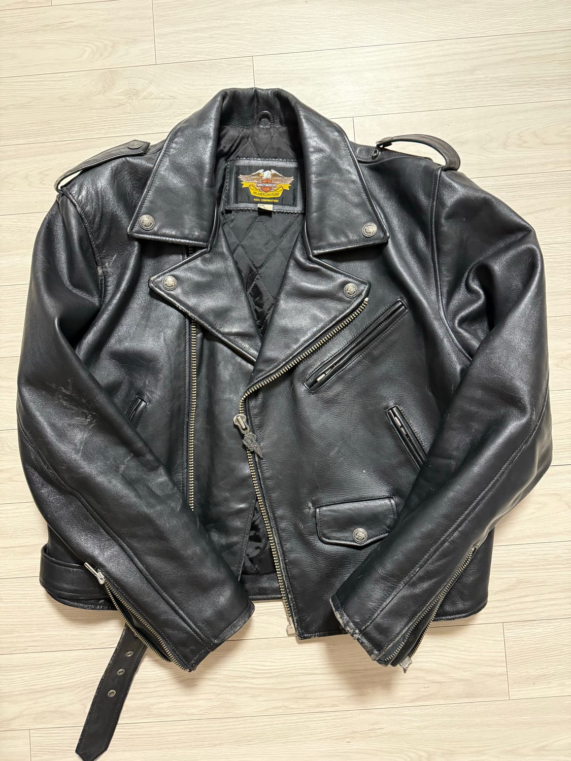 할리데이비슨 블랙 가죽 라이더 자켓 상품이미지1