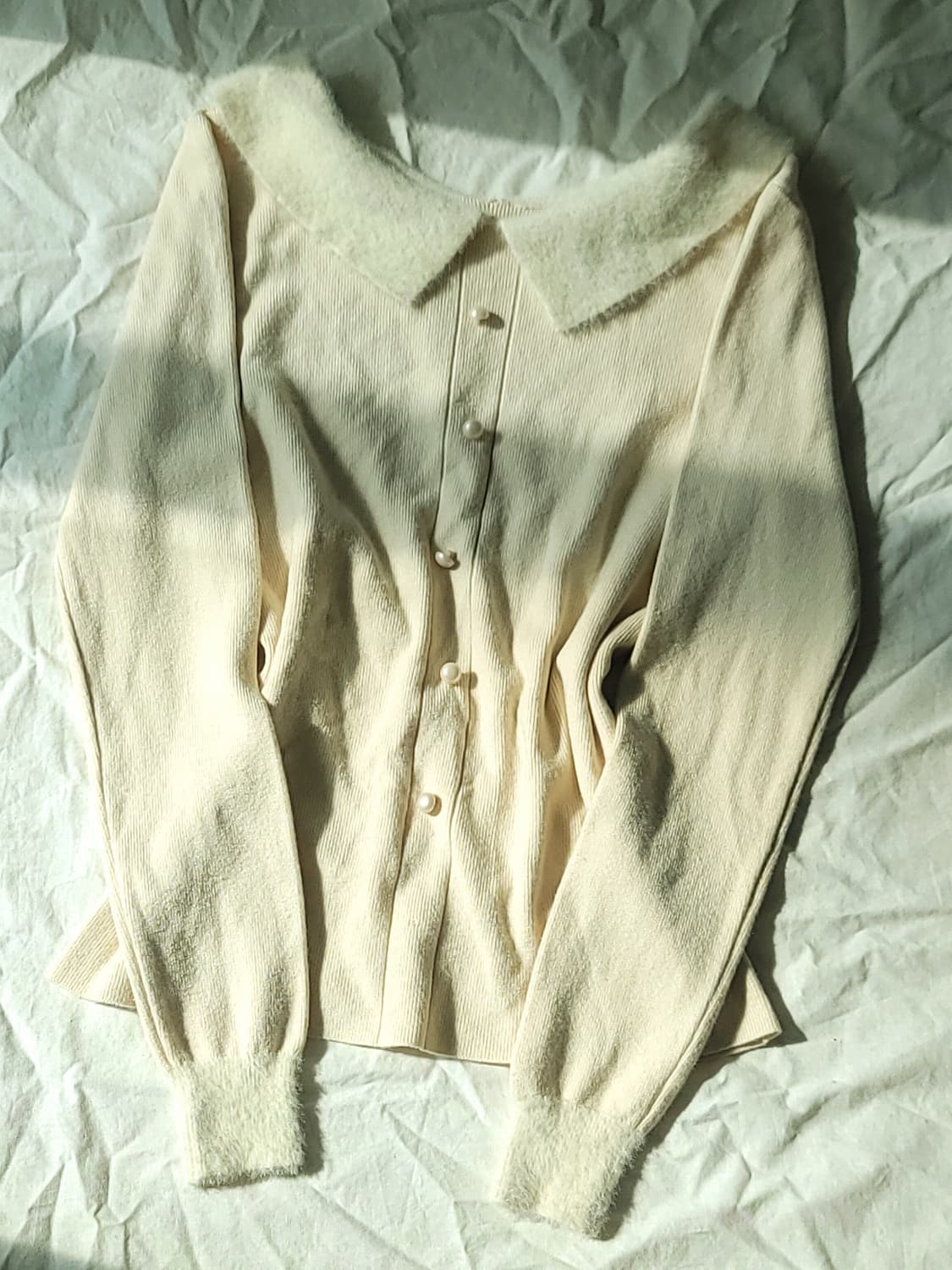 로맨틱 갸루 로걀 퍼 카라 빈티지 니트 상품이미지2