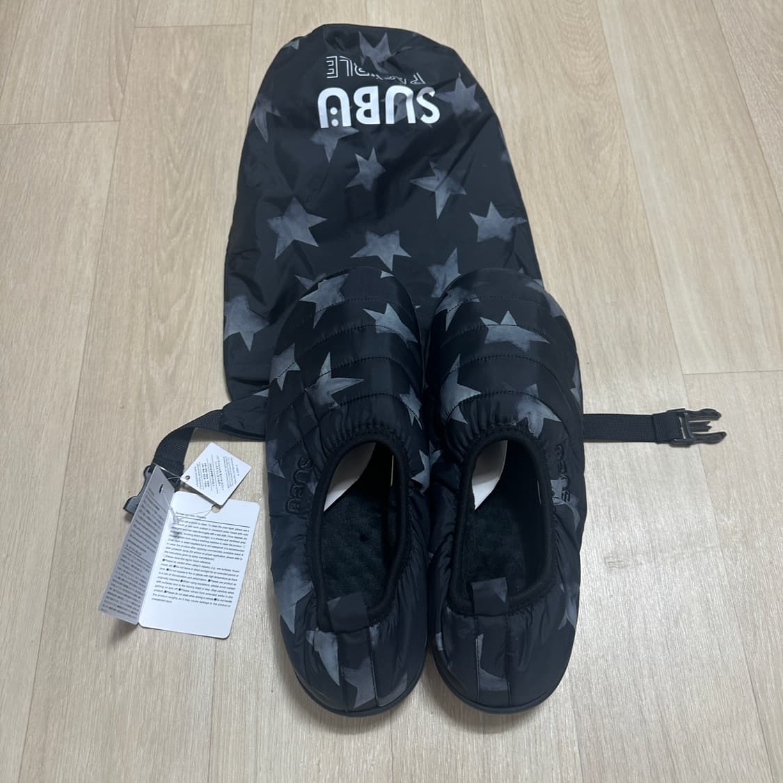 3 새상품 수부 스부 subu 패커블 패딩 슬리퍼 샌들 스타 상품이미지2