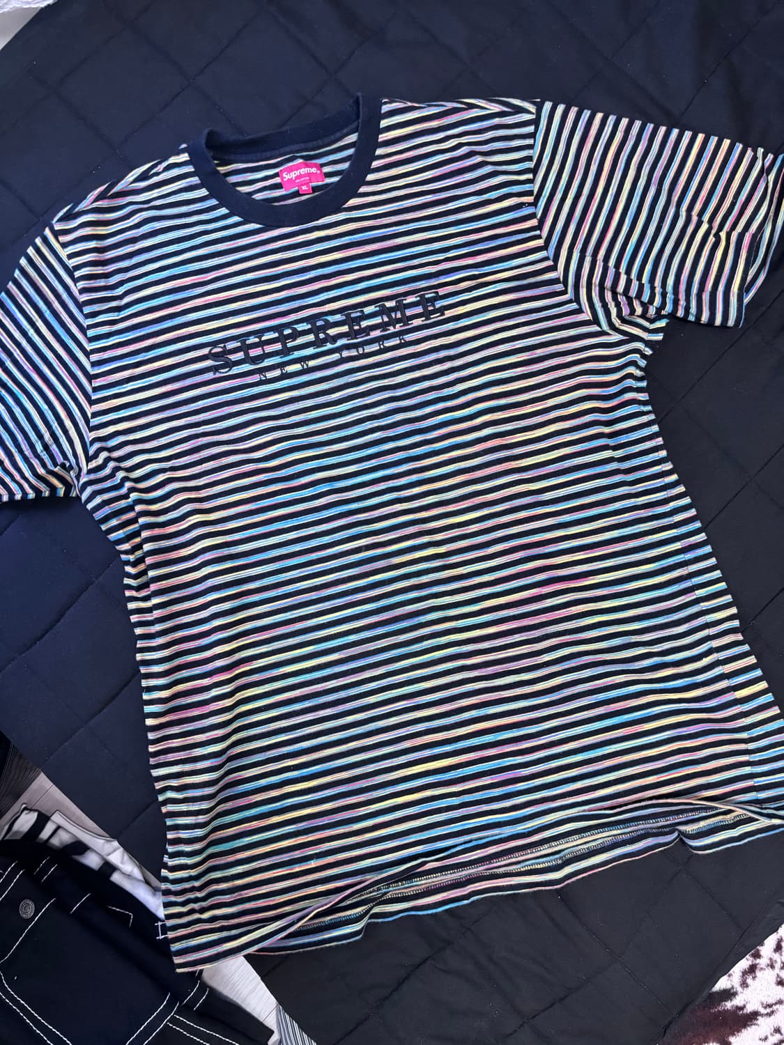 슈프림 스태틱 스트라이프 반팔티셔츠 XL 상품이미지2