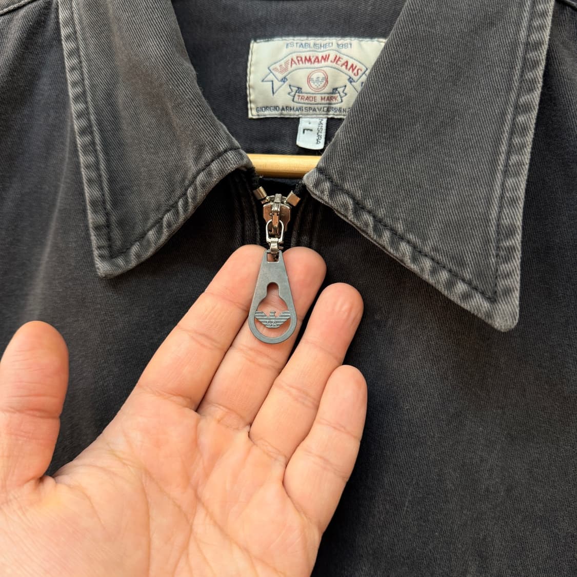 90S 아르마니 진스 페이딩 람포 지퍼 자켓 ~ XL SIZE 상품이미지3