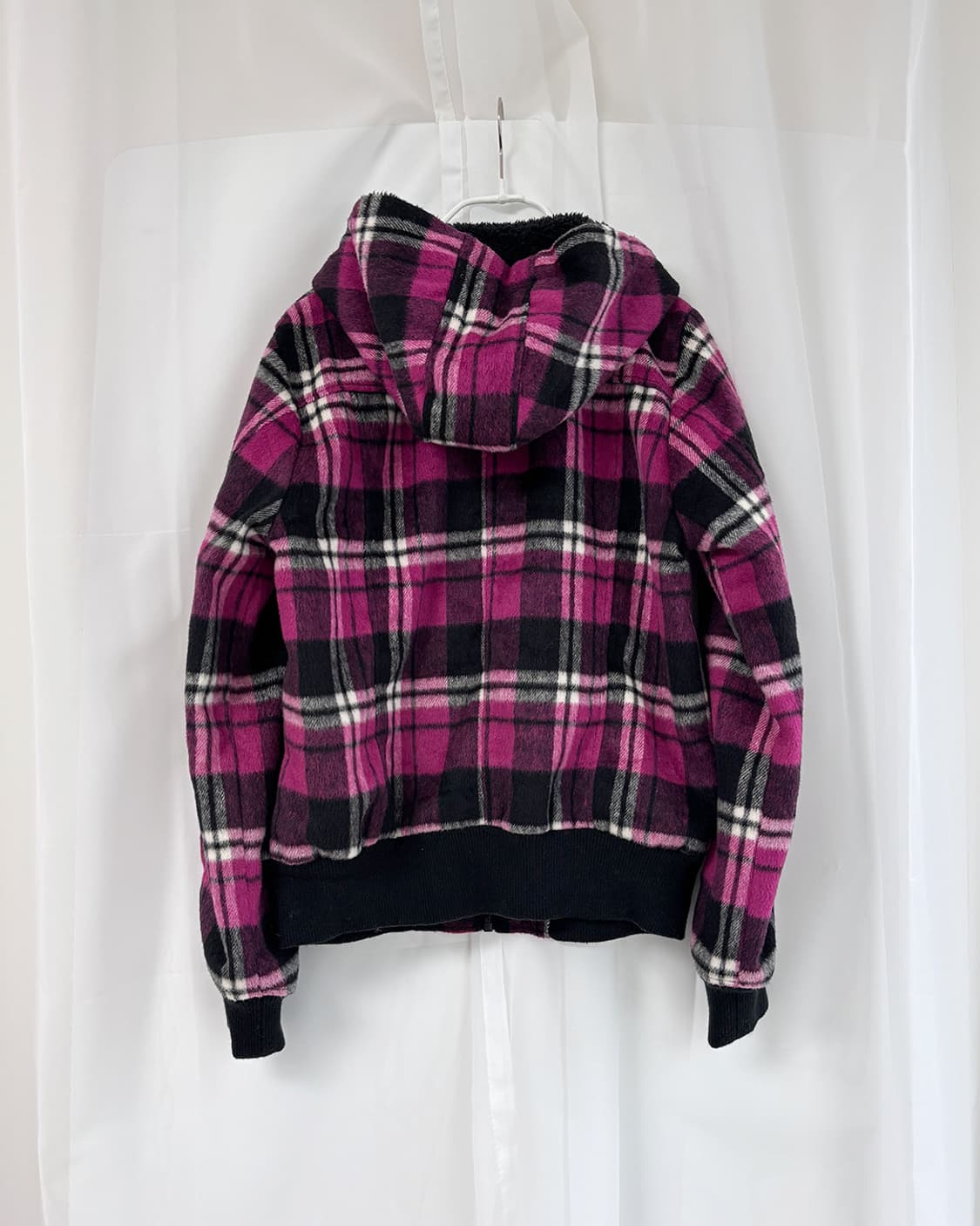 Rose Fan Fan y2k 핑크 타탄 체크 후디 점퍼 상품이미지2
