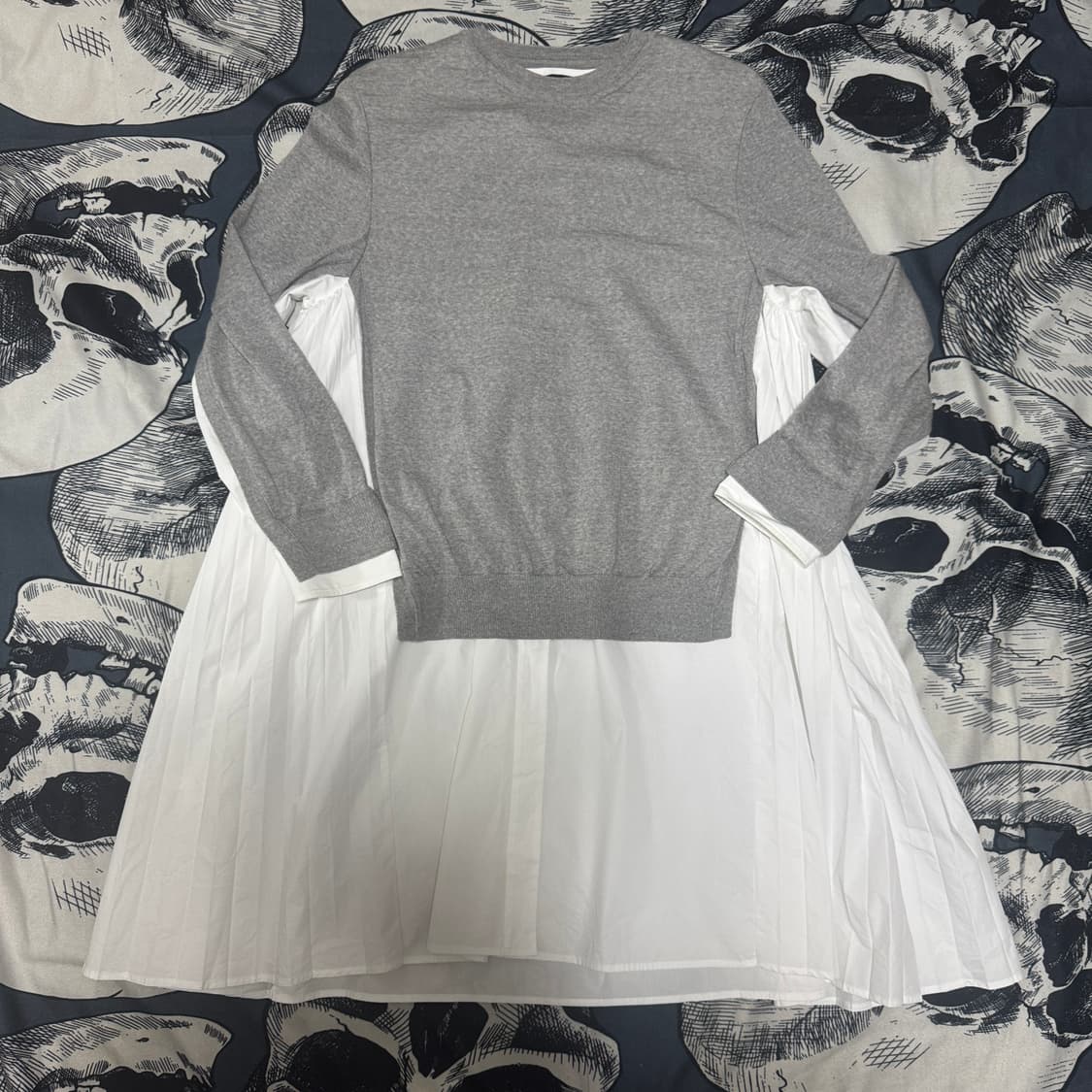 준지 레이어드 스웨터 울 니트 셔츠드레스 프리사이즈  상품이미지1