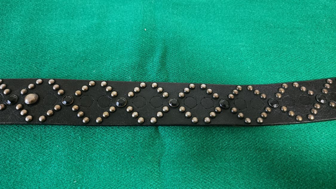 톰보이 블랙 스터드 장식 통가죽 벨트 상품이미지3