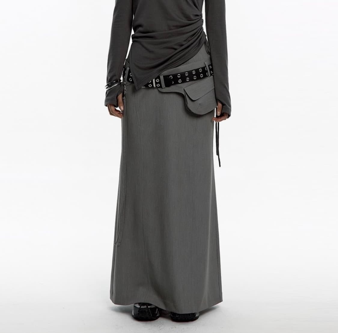 Pocket belt long skirt S 상품이미지1