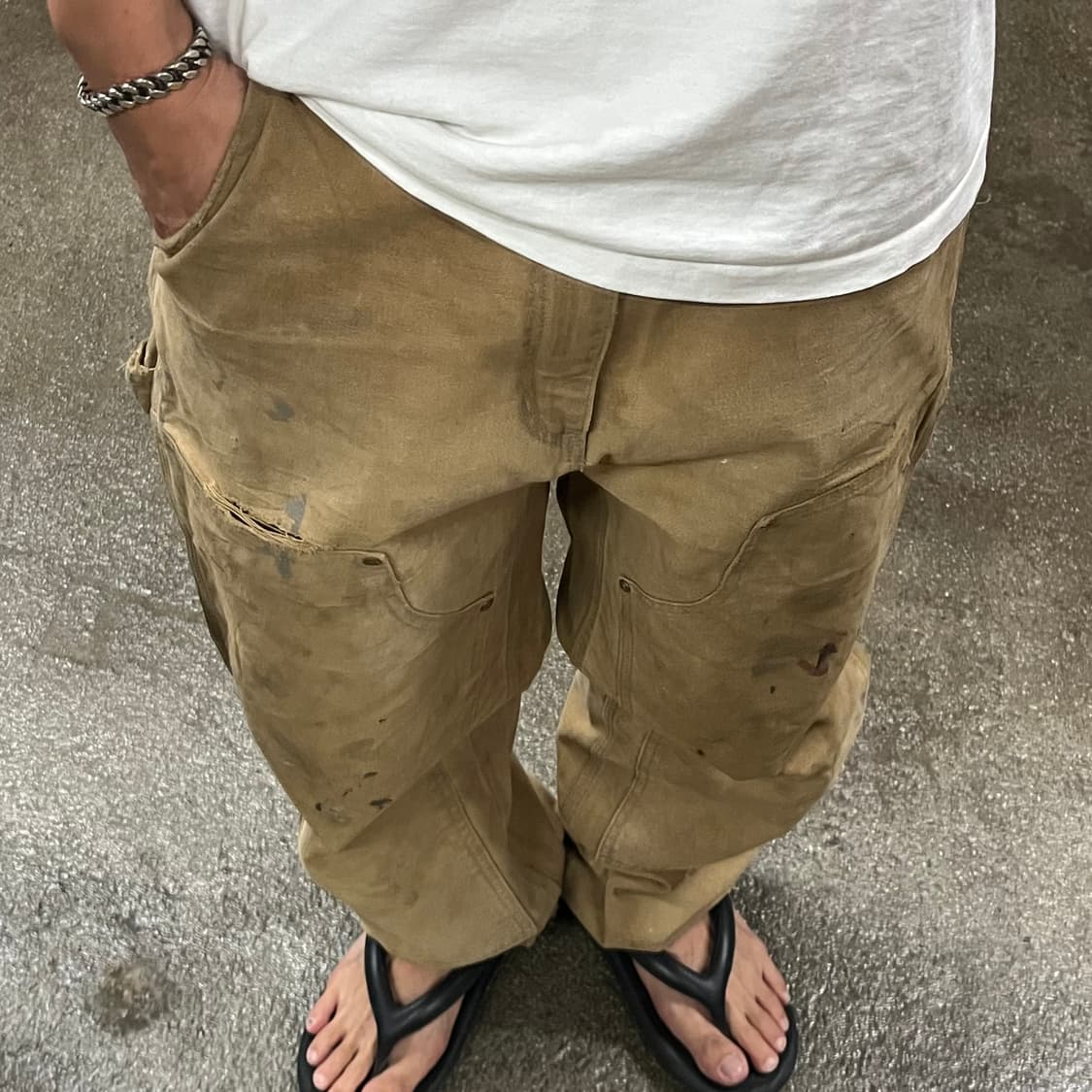 00s USA Carhartt 더블니 워크 팬츠 (34“) 상품이미지8