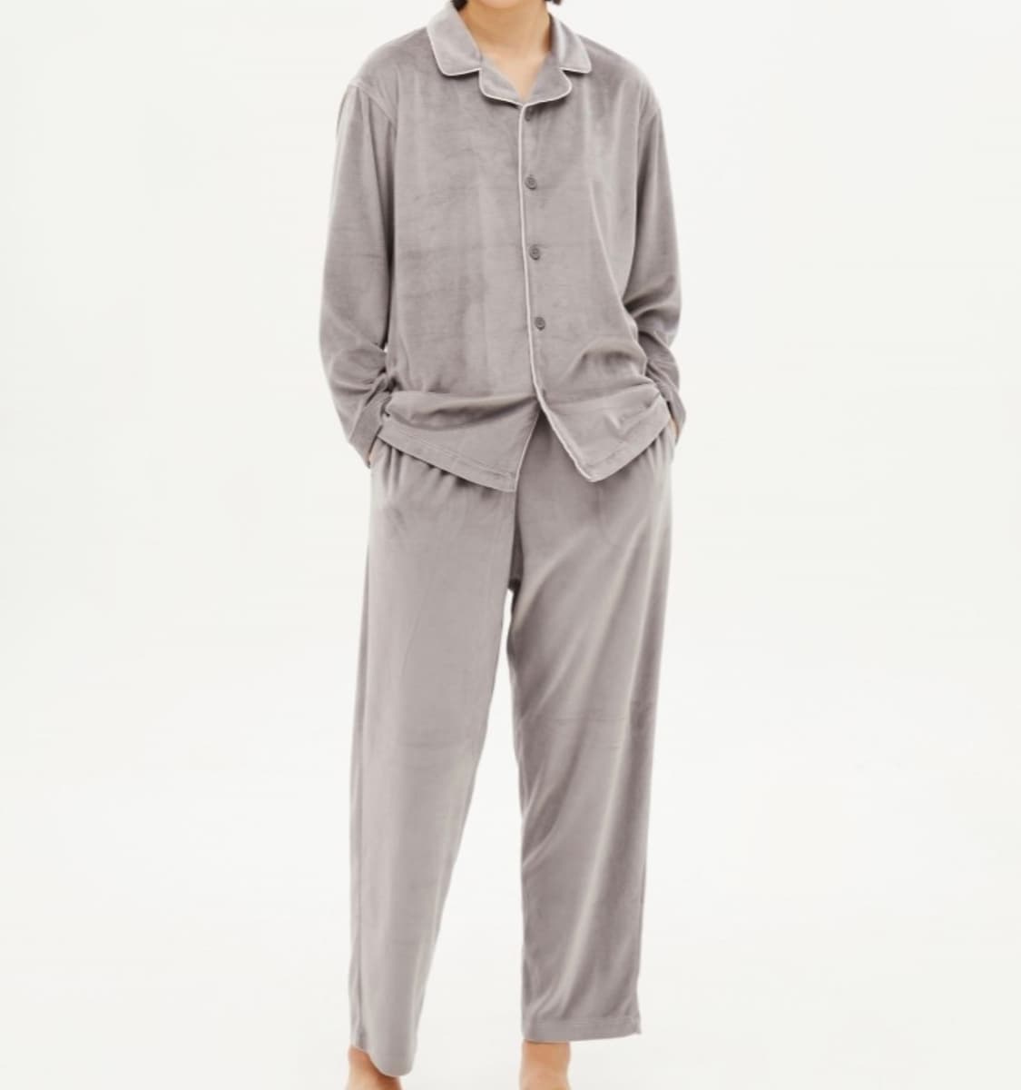 [새상품] L) 탑텐 벨로아 라운지웨어 잠옷 셋업 그레이 상품이미지1