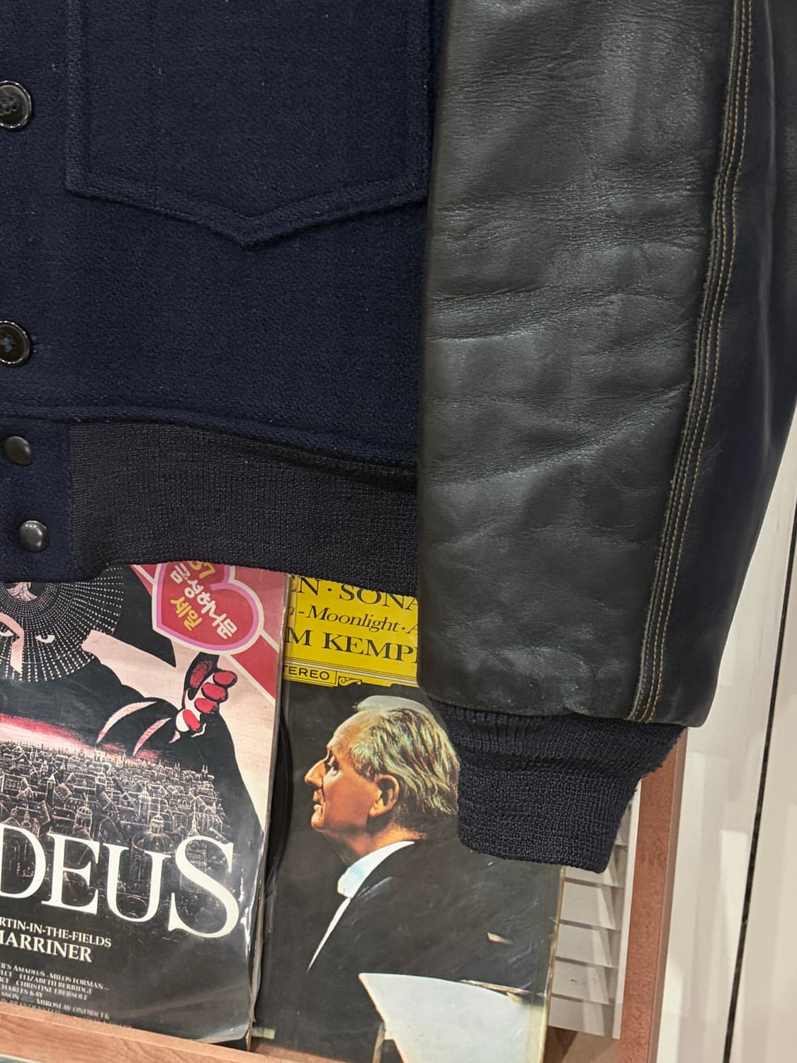 버즈릭슨 USN 레더 슬리브 울 자켓 S 상품이미지2