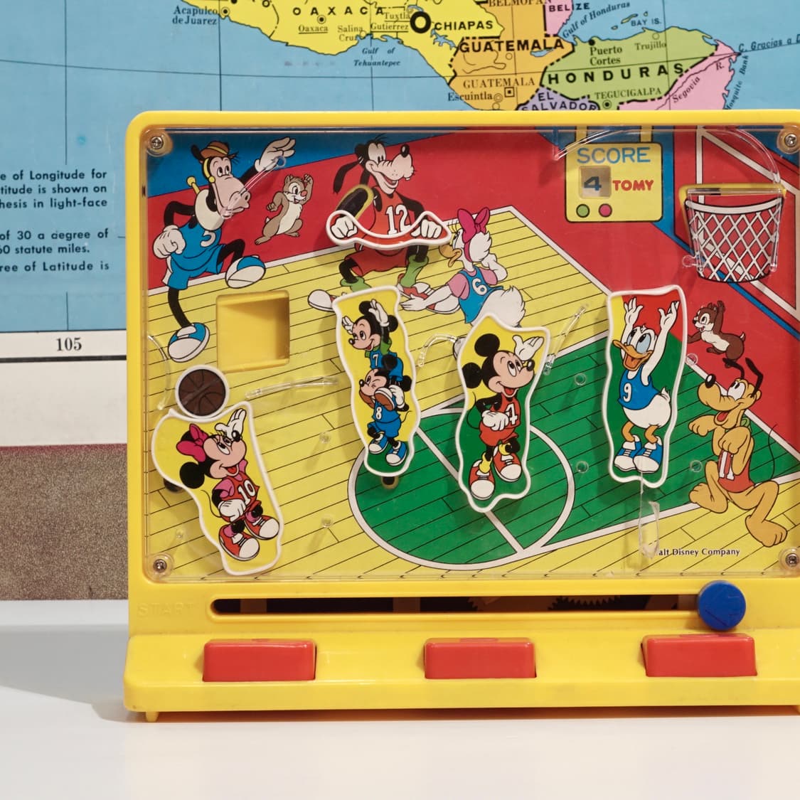 1980년 Tomy 미키마우스 농구 핀볼 게임 소품 상품이미지2