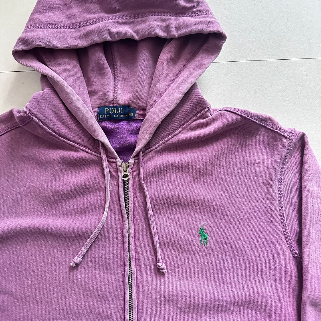 폴로 랄프로렌 가먼트 다잉 후드집업 퍼플 L(100) 상품이미지2
