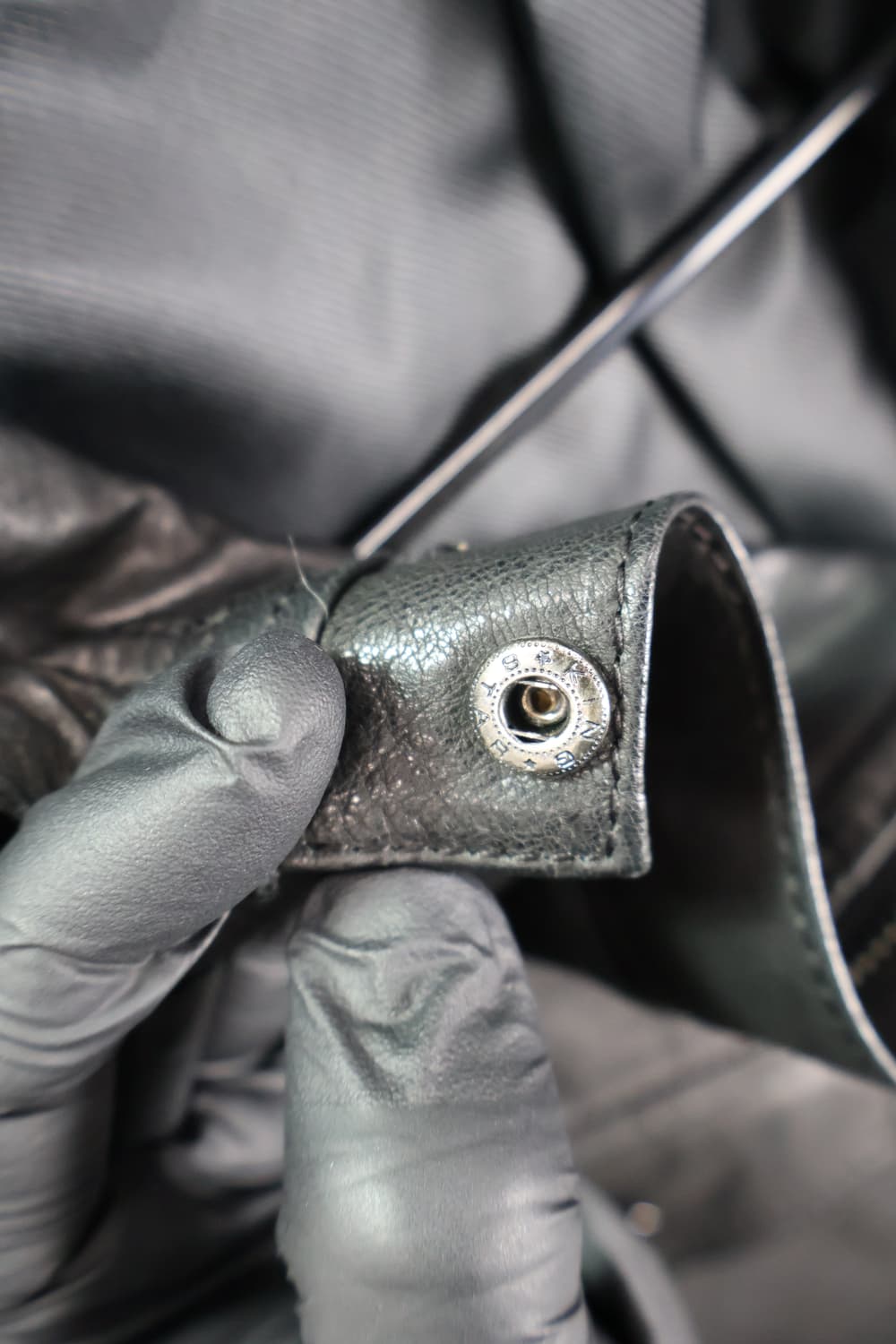 Vintage Black Hige Neck Leather Jackets 상품이미지7