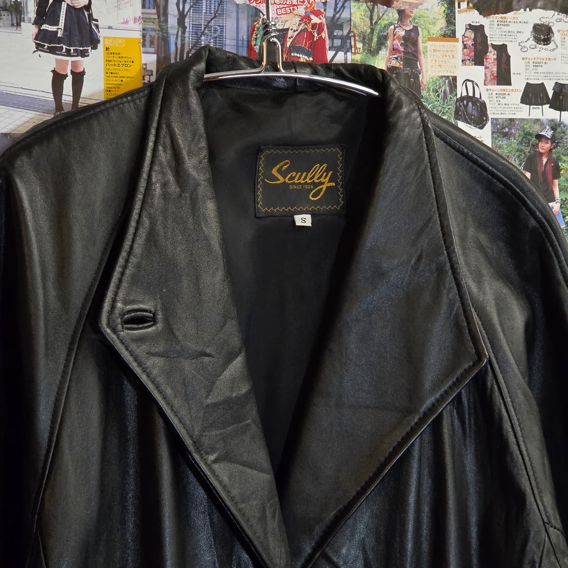 JPN 리얼레더 원버튼 가죽 코트 상품이미지6