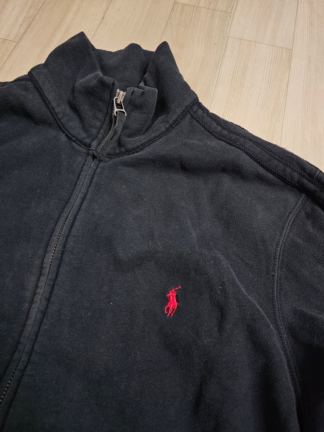 [XL] 90s 폴로 랄프로렌 블랙 코튼 풀집업 자켓 상품이미지3