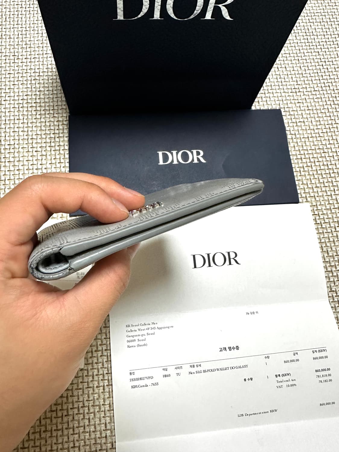 [OS/백화점판] 디올 오블리크 갤럭시 그레이 반지갑 상품이미지6