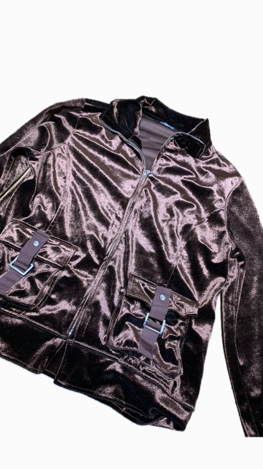 벨벳재질 브라운집업 상품이미지1