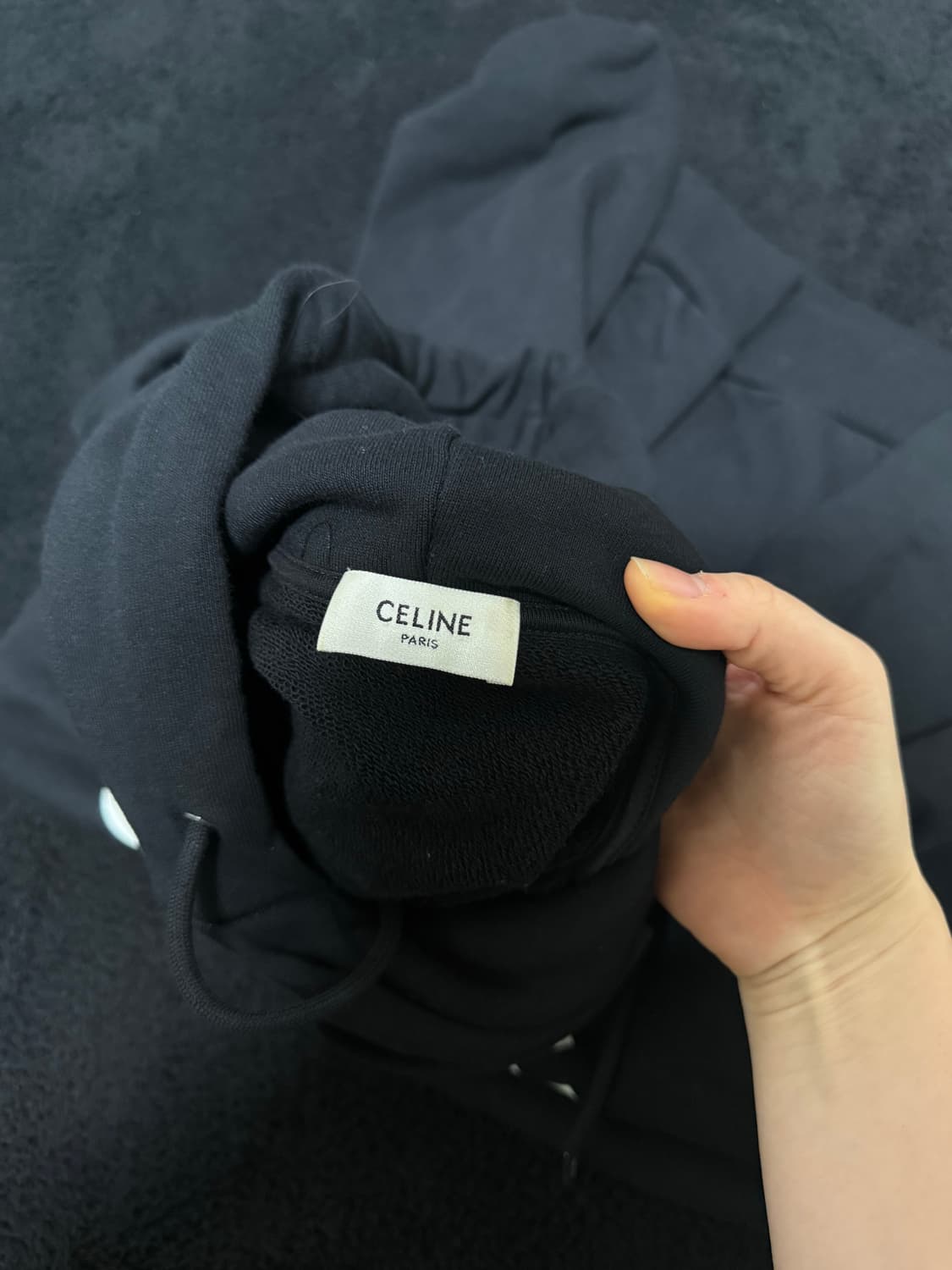 셀린느 코튼 플리스 블랙 후드티 S 상품이미지2