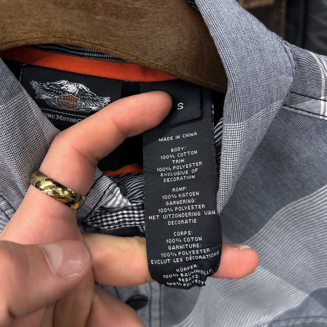 할리데이비슨 스트라이프 믹스 체크 실루엣 쉴드자수 워크셔츠 N1184 상품이미지9