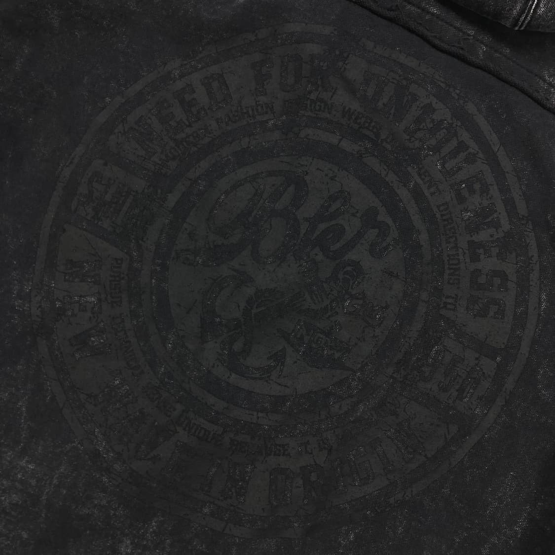 버커루 피그먼트 차콜 컬러 y2k 빅로고 후드 집업 상품이미지3