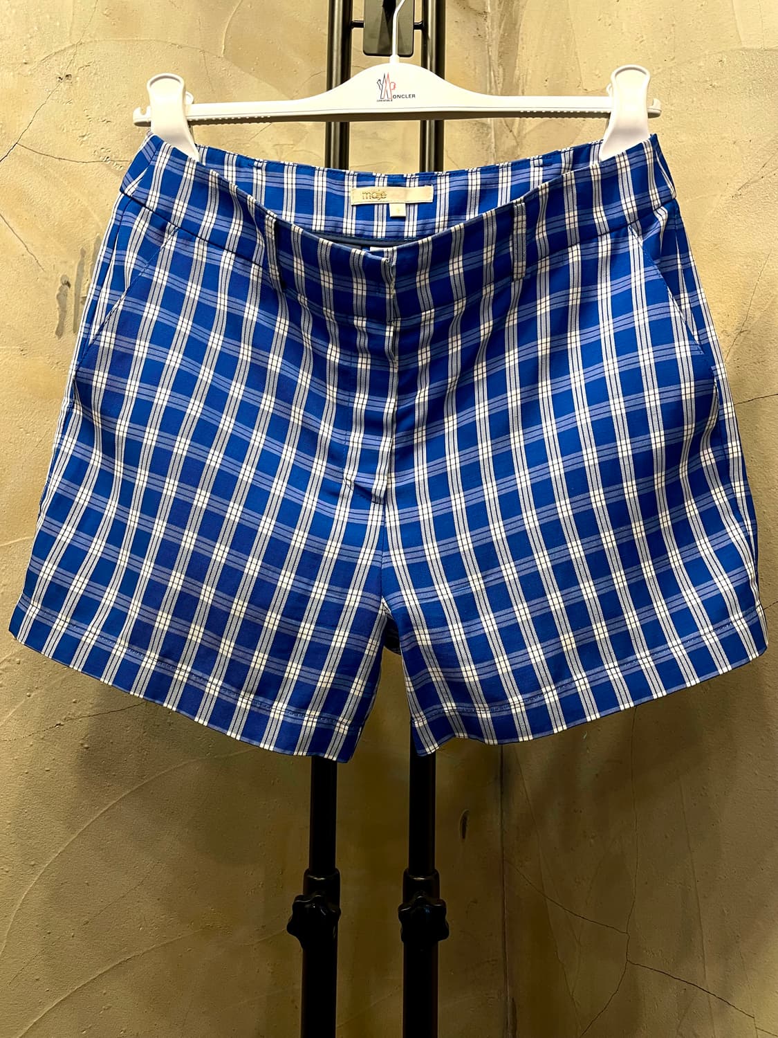 마쥬 레이온 린넨 블루 체크 골반 반바지 66 상품이미지1